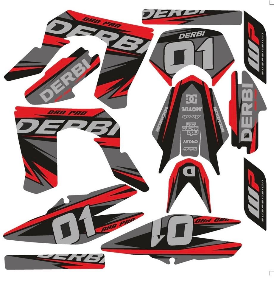 Derbi DRD Pro Stickerset - Rood/Grijs/Zwart, Ophalen of Verzenden