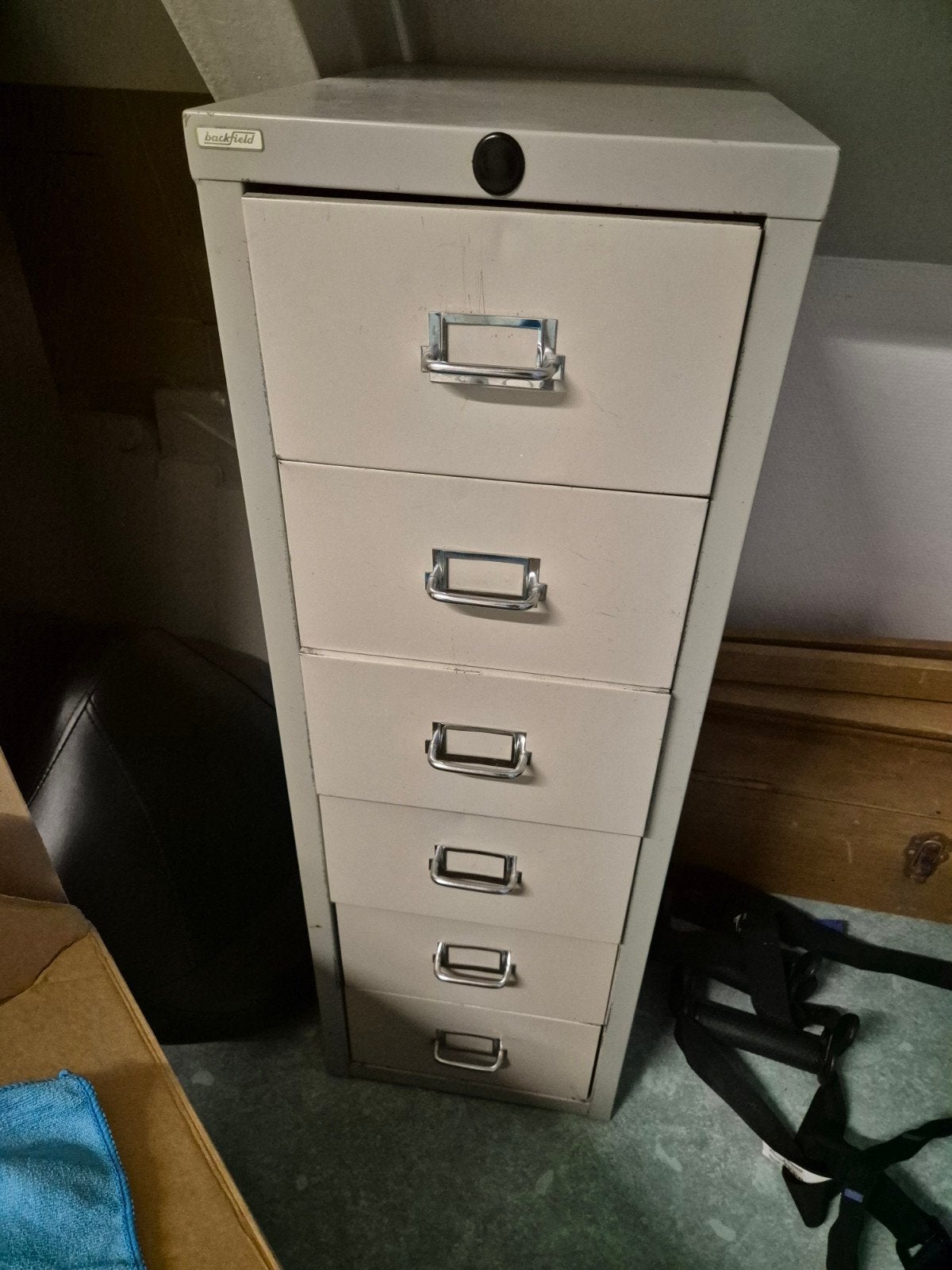 Backfield Archiefkast met 6 Lades - Grijs Metaal, Ophalen, Minder dan 50 cm, Gebruikt, Minder dan 100 cm