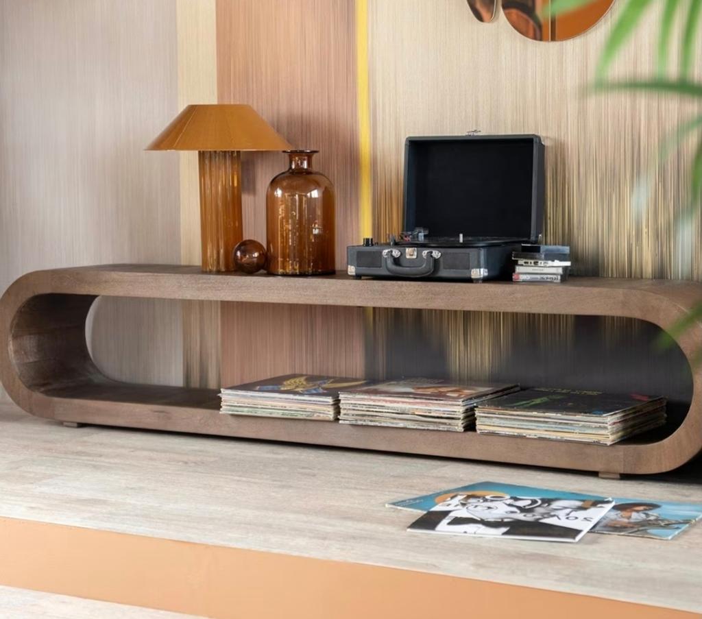 Tv-meubel bruin mango hout nieuw, Huis en Inrichting, Kasten | Televisiemeubels, Ophalen, Nieuw, 25 tot 50 cm, Minder dan 100 cm
