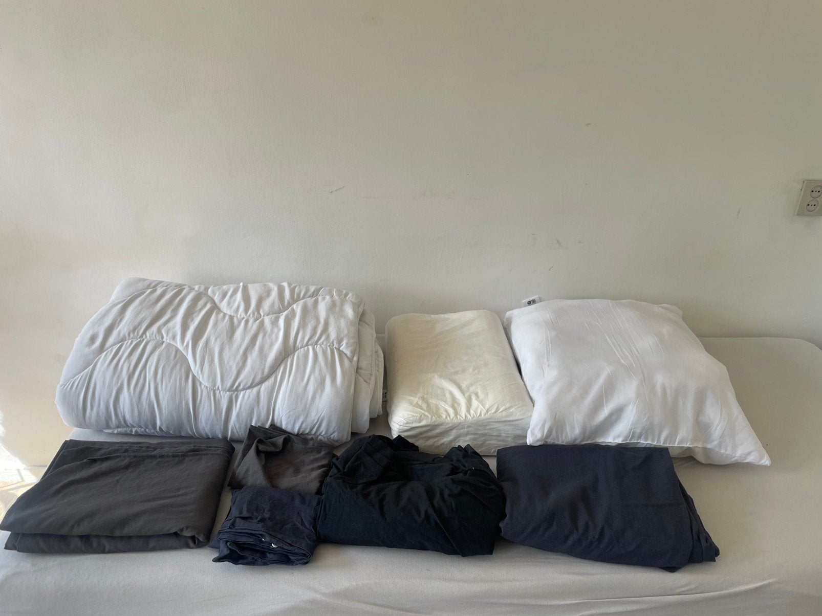 Beddengoed set | Bedding set: duvet insert, pillows, sheets, Ophalen, Eenpersoons, Wit, Dekbedovertrek