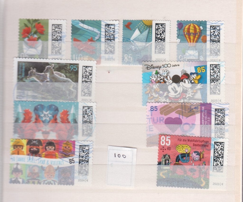 U100 Duitsland recent 11 stuks gestempeld 2021-2025, Ophalen of Verzenden, 1990 tot heden, Gestempeld