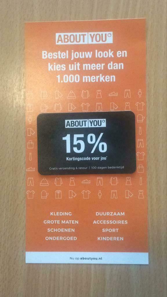 About You Kortingscode (15% Korting)- ook op sale (AboutYou), Tickets en Kaartjes, Kortingen en Cadeaubonnen, Eén persoon, Kortingsbon