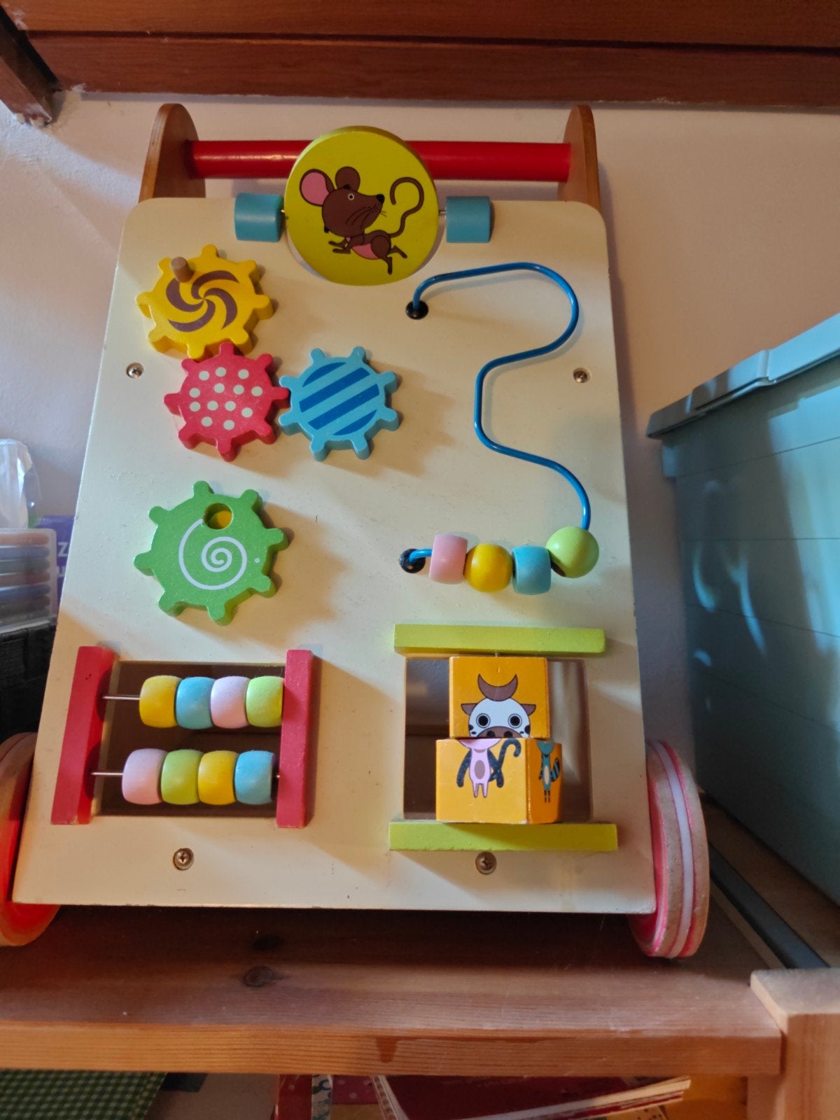 Houten loopwagen met activiteitenpaneel, Ophalen, Gebruikt, Overige typen, Met wieltjes