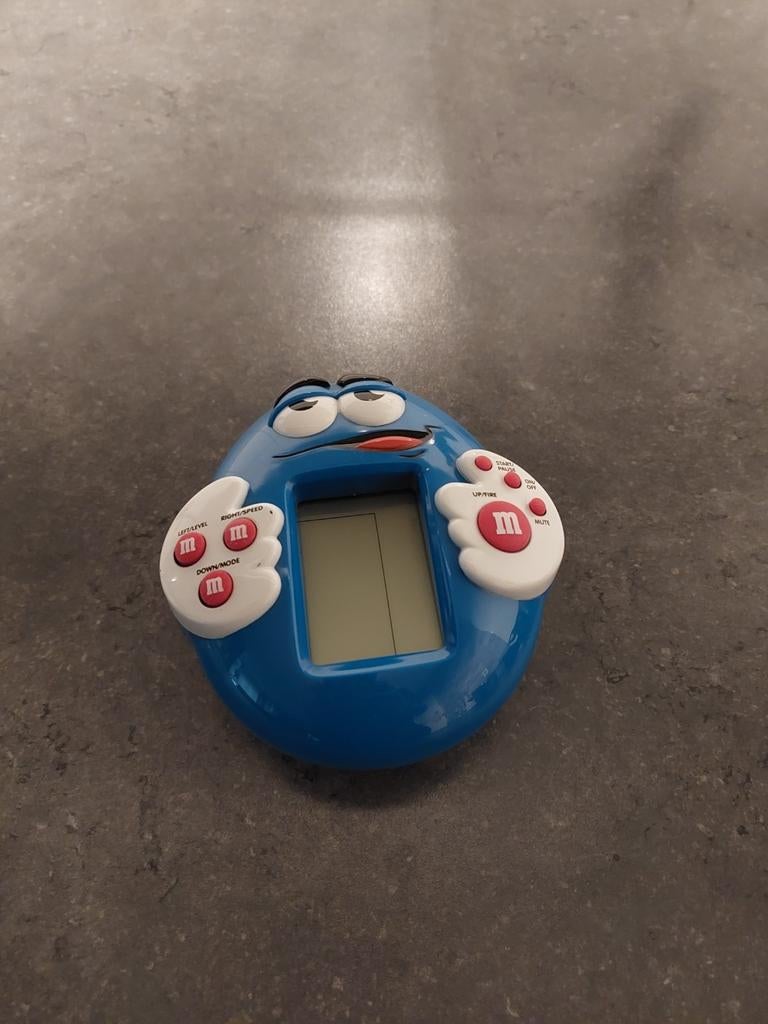 M&M's Handheld Spelcomputer - Blauw Retro Game, Puzzel en Educatief, Gebruikt, 1 speler, Ophalen of Verzenden