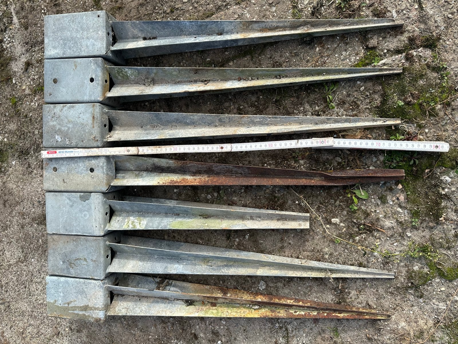 Verzinkte Paalhouders - Puntpaalhouders (2x 7 stuks), Ophalen, Gebruikt, Minder dan 180 cm, Palen