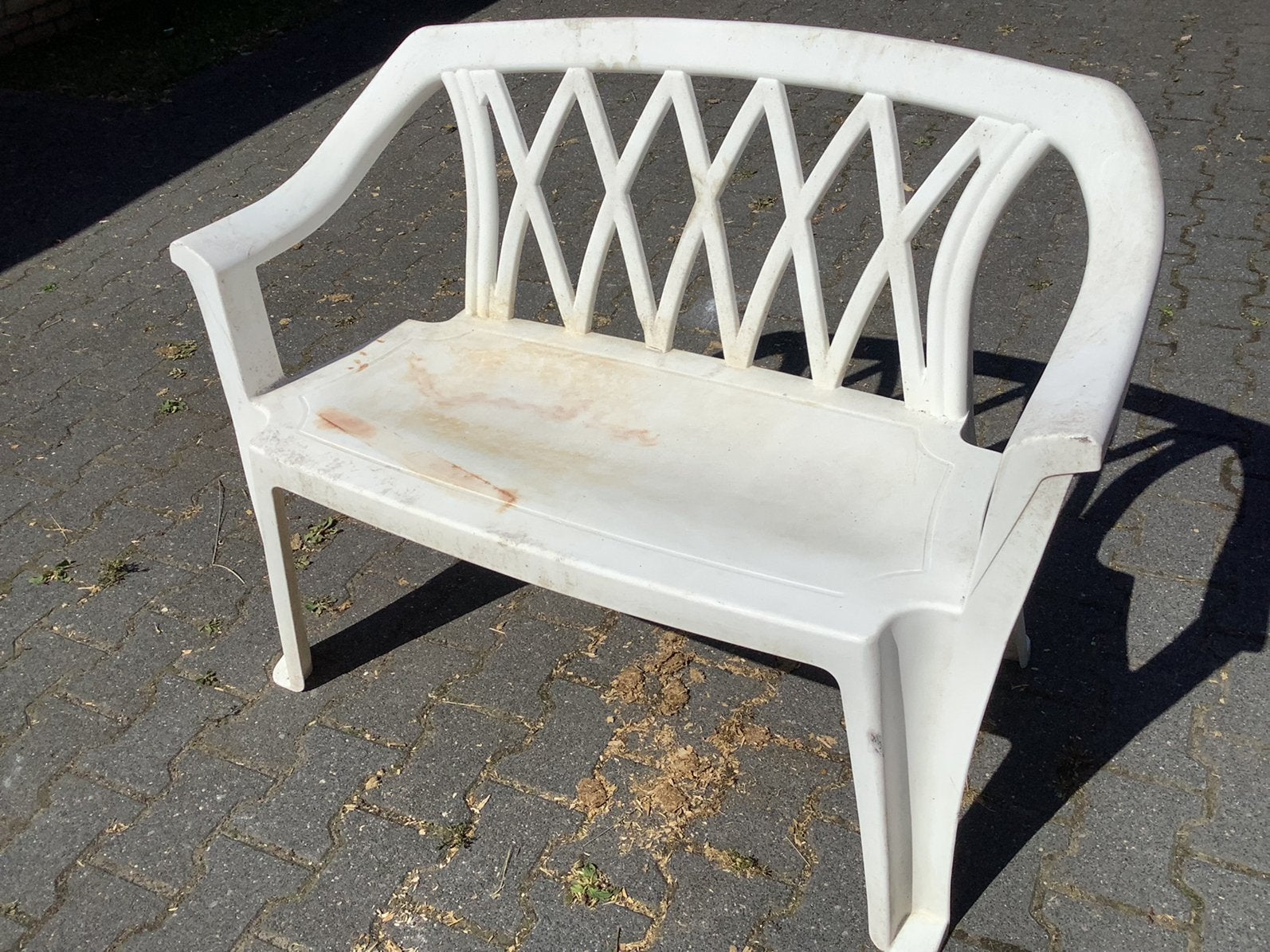 Kunststof tuinbank., Tuin en Terras, Gebruikt, Kunststof