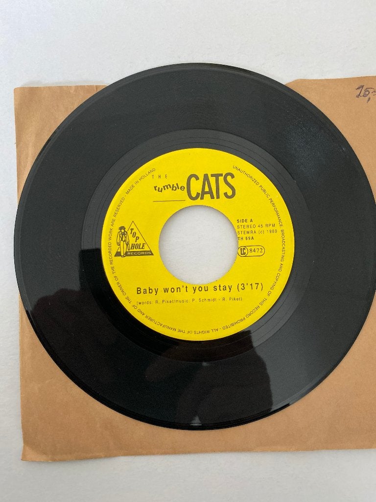 Rumble Cats – Baby Won't You Stay, Rock, 7 inch, Ophalen of Verzenden, Zo goed als nieuw
