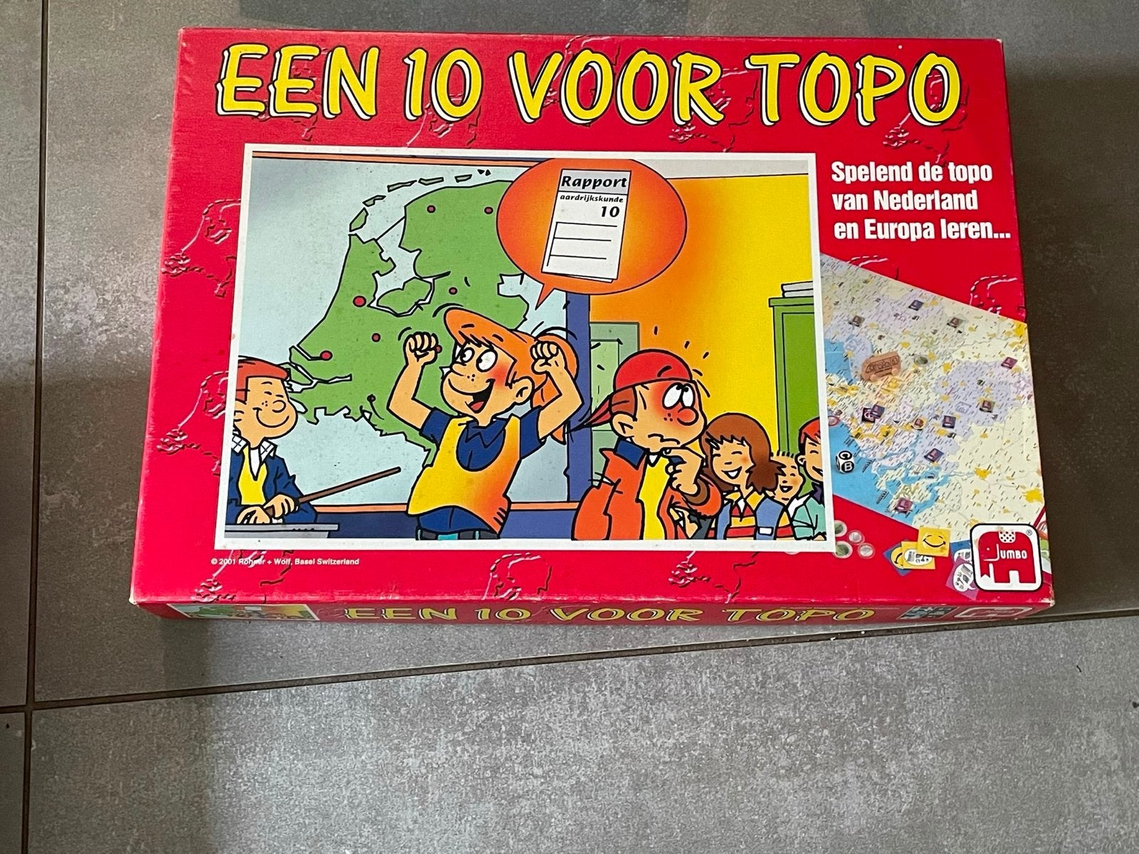 Een 10 voor Topo - Leerzaam Geografisch Bordspel, Drie of vier spelers, Ophalen of Verzenden, Gebruikt