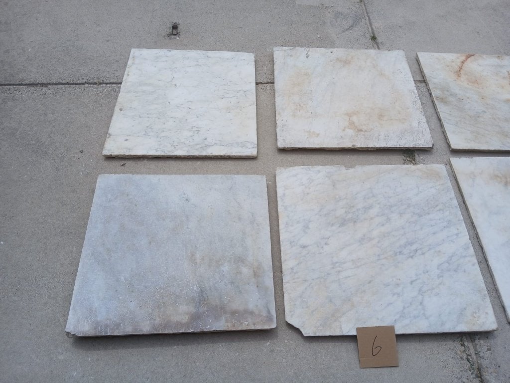 antieke tegels wit marmer XL, grote platen carara, Ophalen, Gebruikt