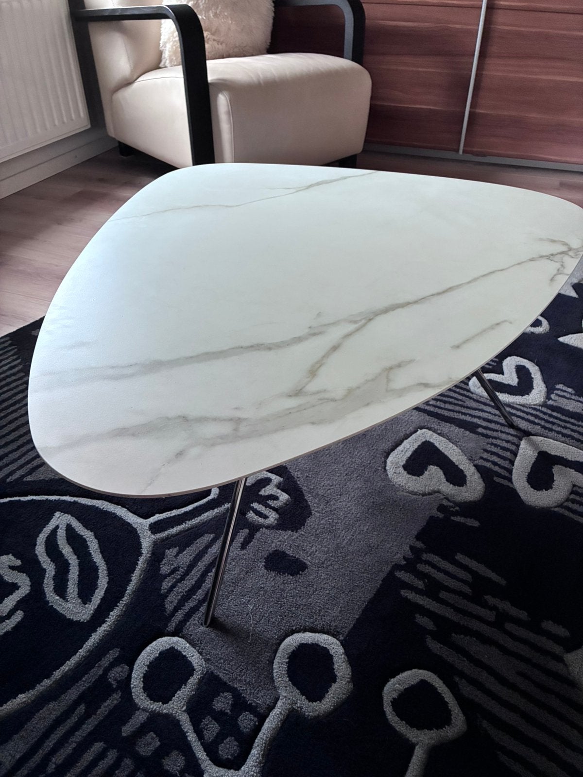 Leolux liliom calacatta marmerlook salontafel, Ophalen, 100 tot 150 cm, 50 tot 100 cm, Zo goed als nieuw