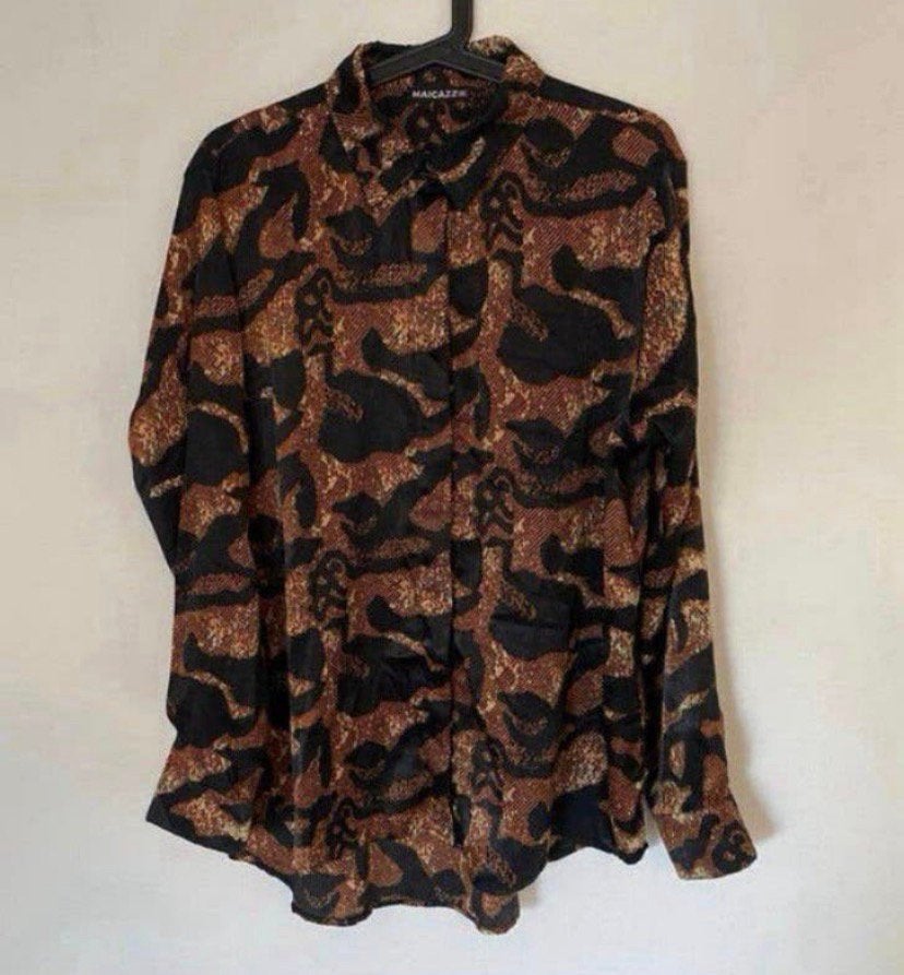 Dames blouse. Maat m, Verzenden, Zo goed als nieuw, Maat 38/40 (M), Bruin