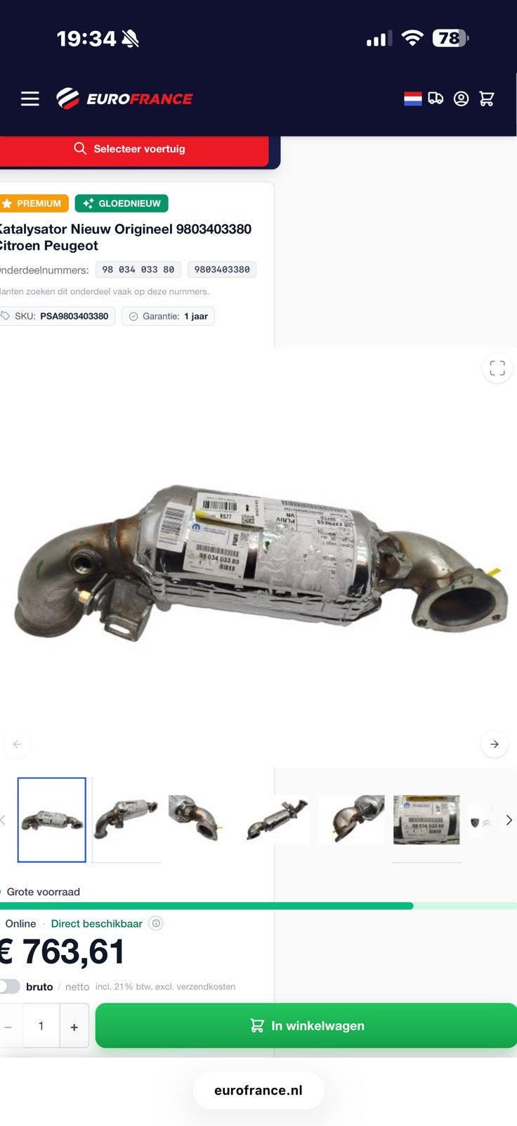 katalysator 98 034 033 80, Ophalen of Verzenden, Nieuw, Opel