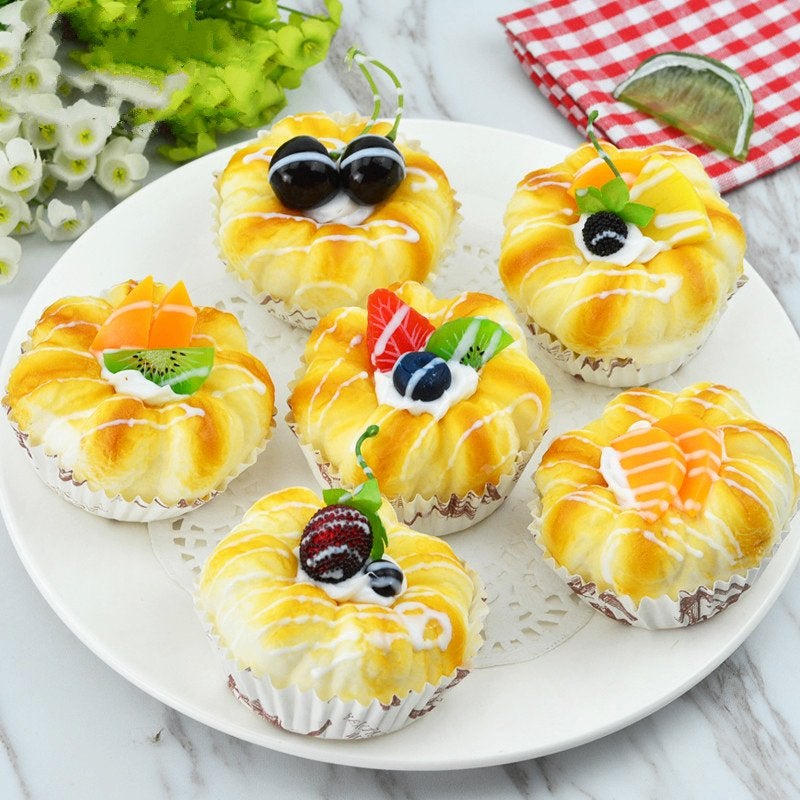 6 Kunst Vruchten Gebakjes Gebak Cake Taart Nep Sier Bakkerij, Verzenden, Nieuw