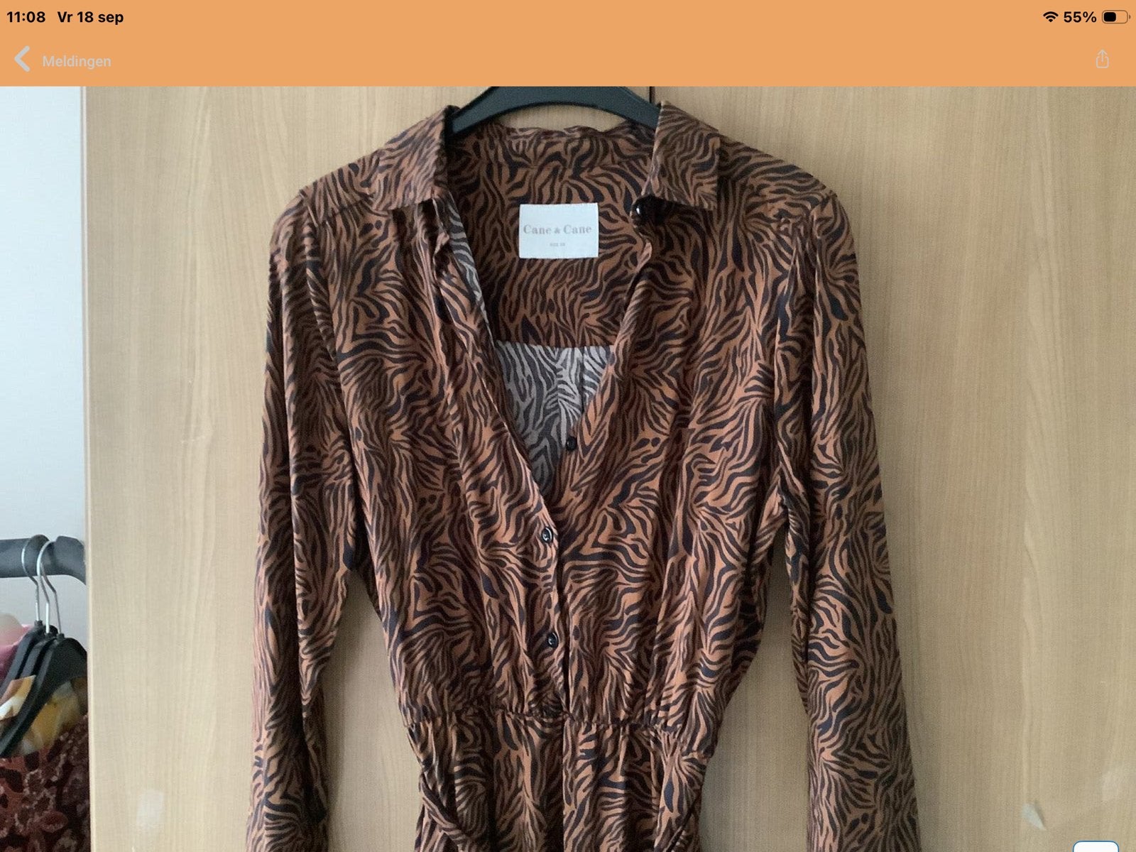 Jurk.    mt XS.     Cane& Cane., Verzenden, Nieuw, Maat 34 (XS) of kleiner, Bruin