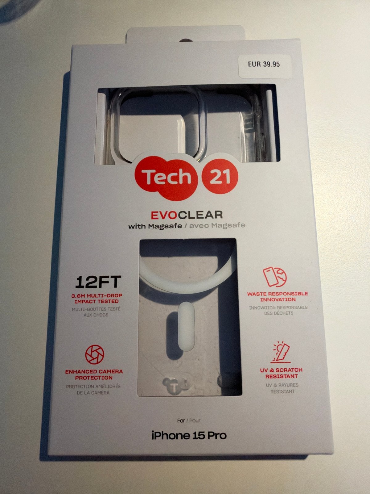 Tech21 EvoClear iPhone 15 Pro Hoesje met MagSafe, Kunststof, MagSafe, Overige merken, Nieuw