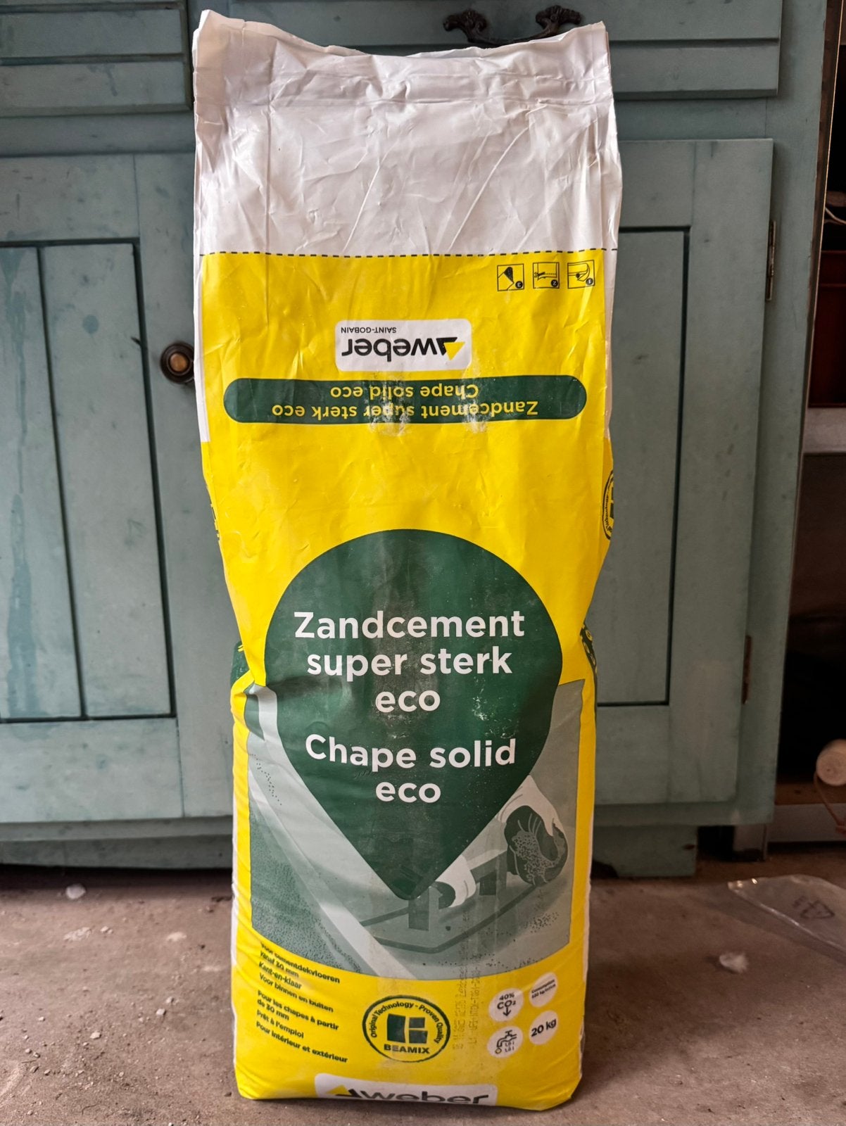 2x Weber Beamix Zandcement Super Sterk Eco (20 kg), Ophalen, Zo goed als nieuw