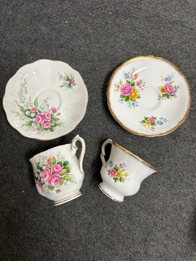 Vintage porseleinen kopjes en schotels –Engeland & Duitsland, Antiek en Kunst, Antiek | Porselein, Ophalen