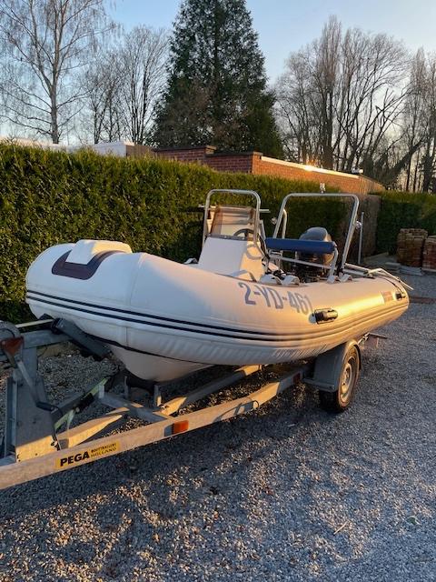 Aquaparx RIB 3,7m met 15 pk 4-takt, Watersport en Boten, Gebruikt, 4 m, 15 pk, Zonnedek