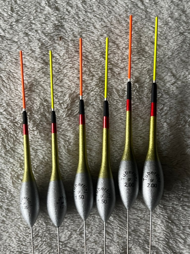 adv 213 / NIEUW serie 6 dobbers TUBERTINI, Ophalen of Verzenden, Nieuw, Dobber of Lood