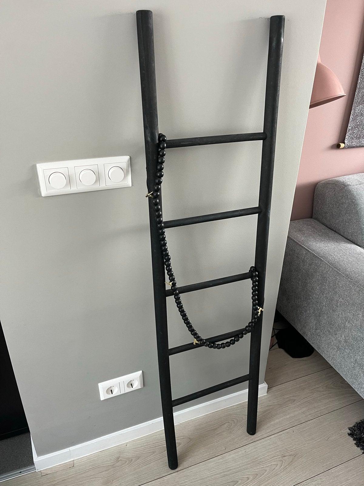 Zwarte decoratie ladder, Huis en Inrichting, Ophalen, Hout, Modern, Gebruikt