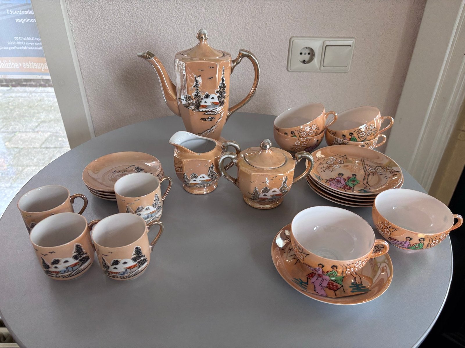 Vintage Japans theeservies/koffieservies, handgeschilderd, Ophalen