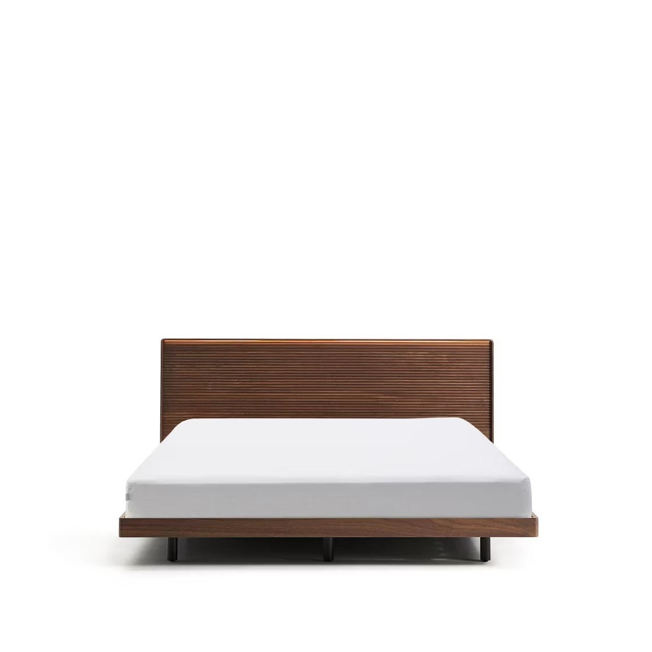 Bed Norlen LED Walnootfineer 180x200 van Kave Home, Huis en Inrichting, Slaapkamer | Bedden, Ophalen, ., Kave Home, 180 cm