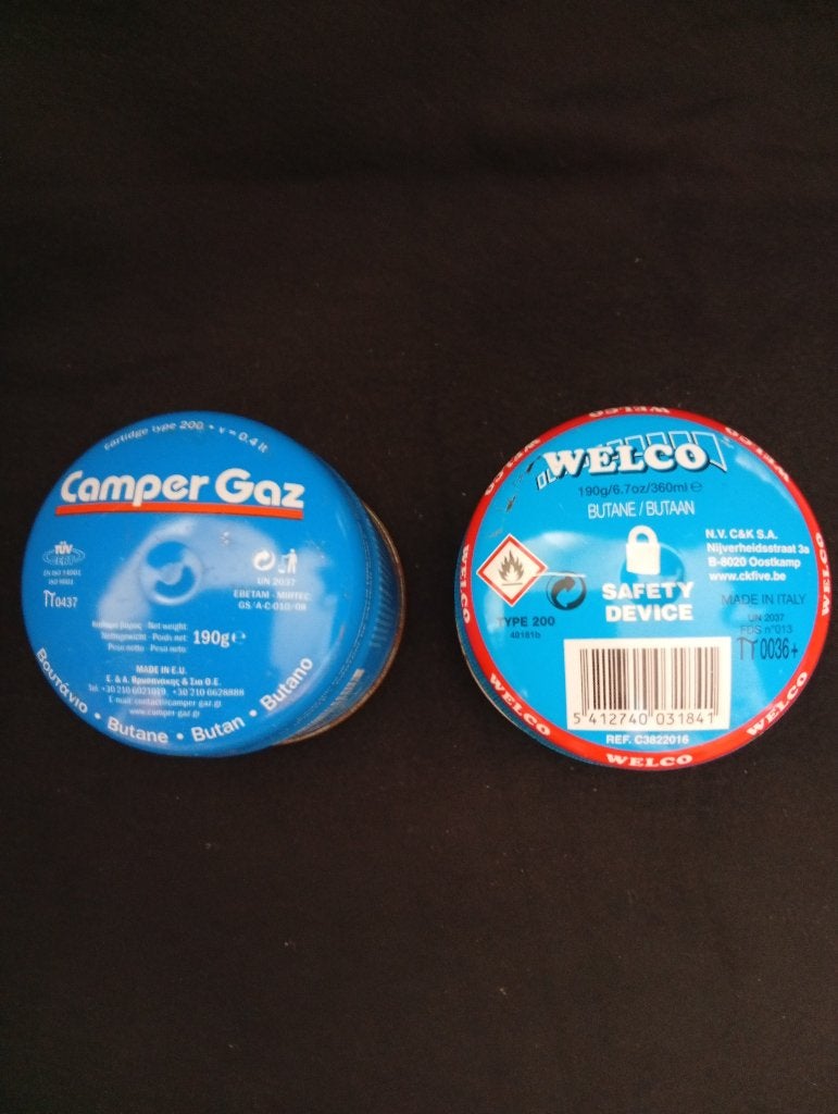 gasvulling butaan 190 gram  2 stuks, Ophalen, Zo goed als nieuw