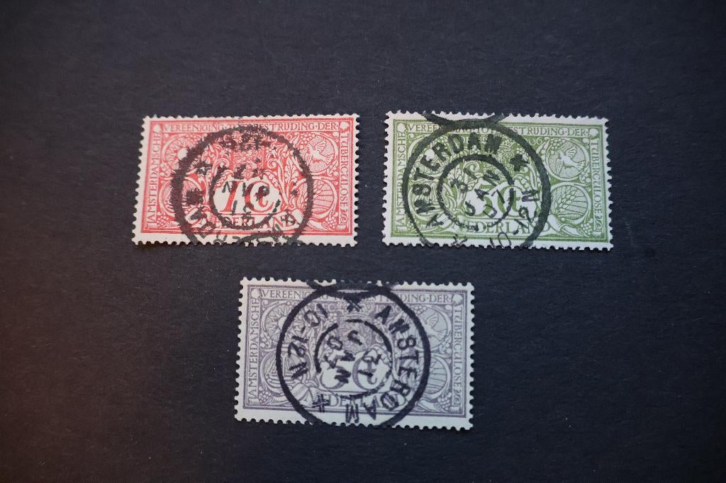 Nederland NVPH 84 – 85 – 86 Gestempeld, Postzegels en Munten, Postzegels | Nederland, Ophalen of Verzenden, T/m 1940, Gestempeld