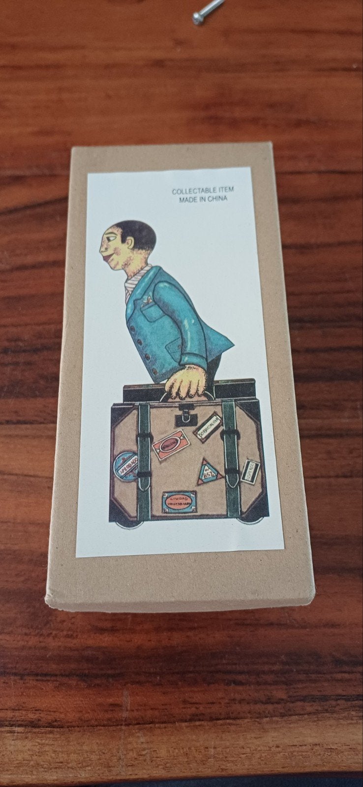 Vintage Opwindbaar Blikken Speelgoed: Man met Koffers, Ophalen, Nieuw