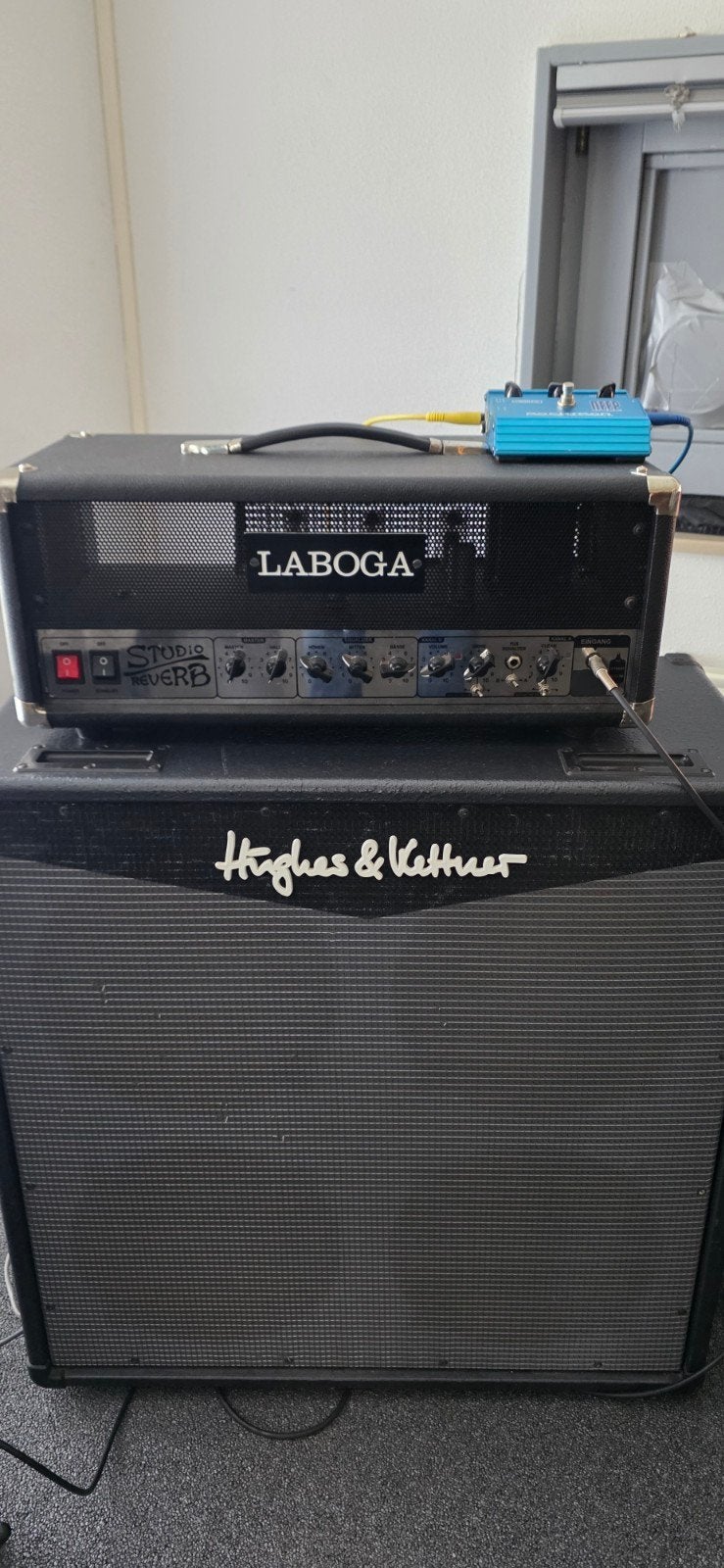Laboga Studio Reverb buizenversterker + 4x12 cabinet, Ophalen of Verzenden, Gebruikt, Gitaar, 100 watt of meer