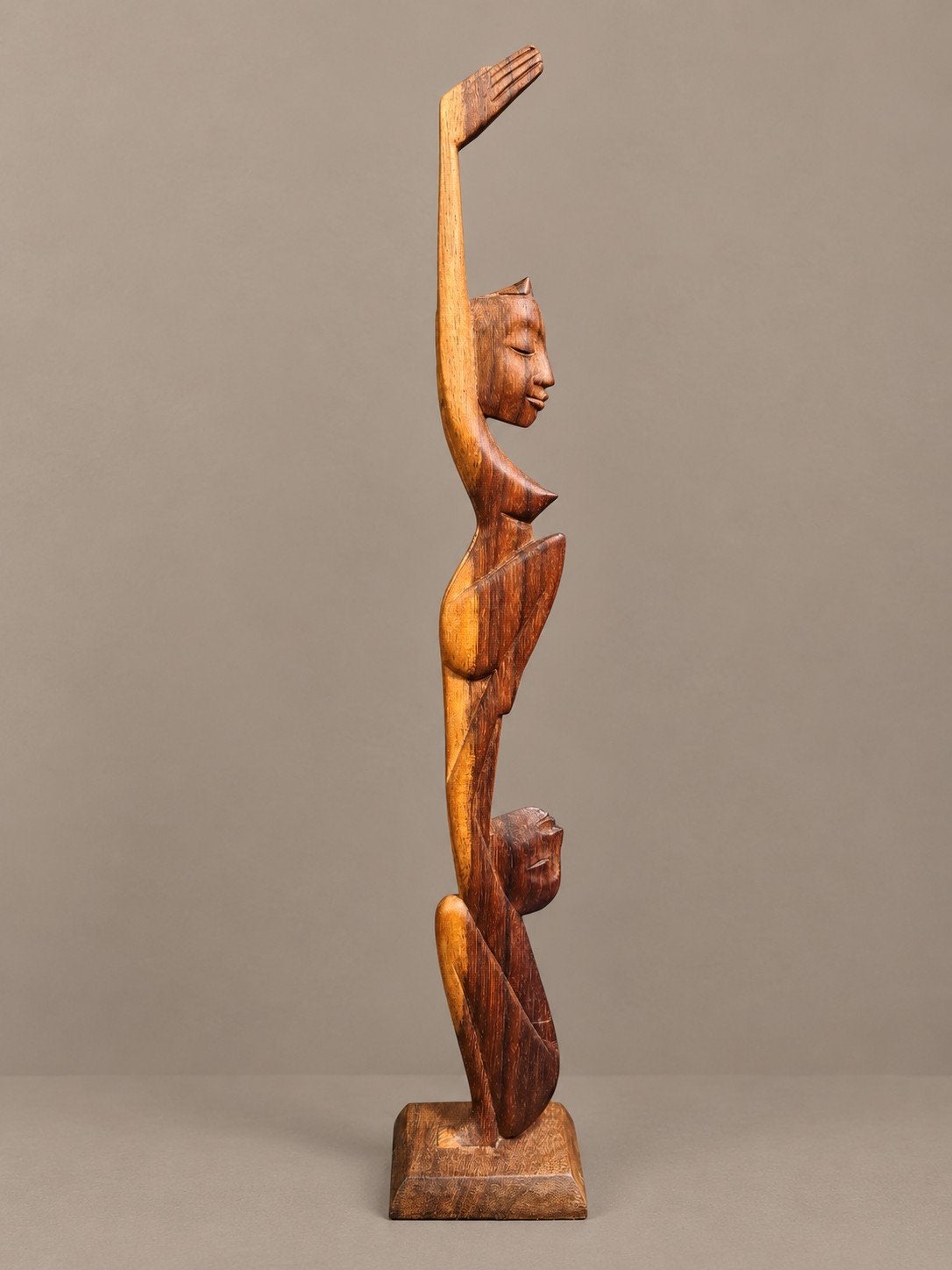 Balinees houtsnijwerk - Langgerekte figuren, 31cm, Ophalen of Verzenden, Handgemaakt, 20 - 50 cm, Hout