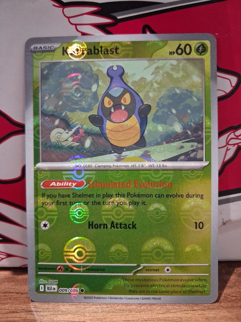 Pokemon Karrablast BLK 009/086 pokeball, Ophalen of Verzenden, Nieuw, Losse kaart