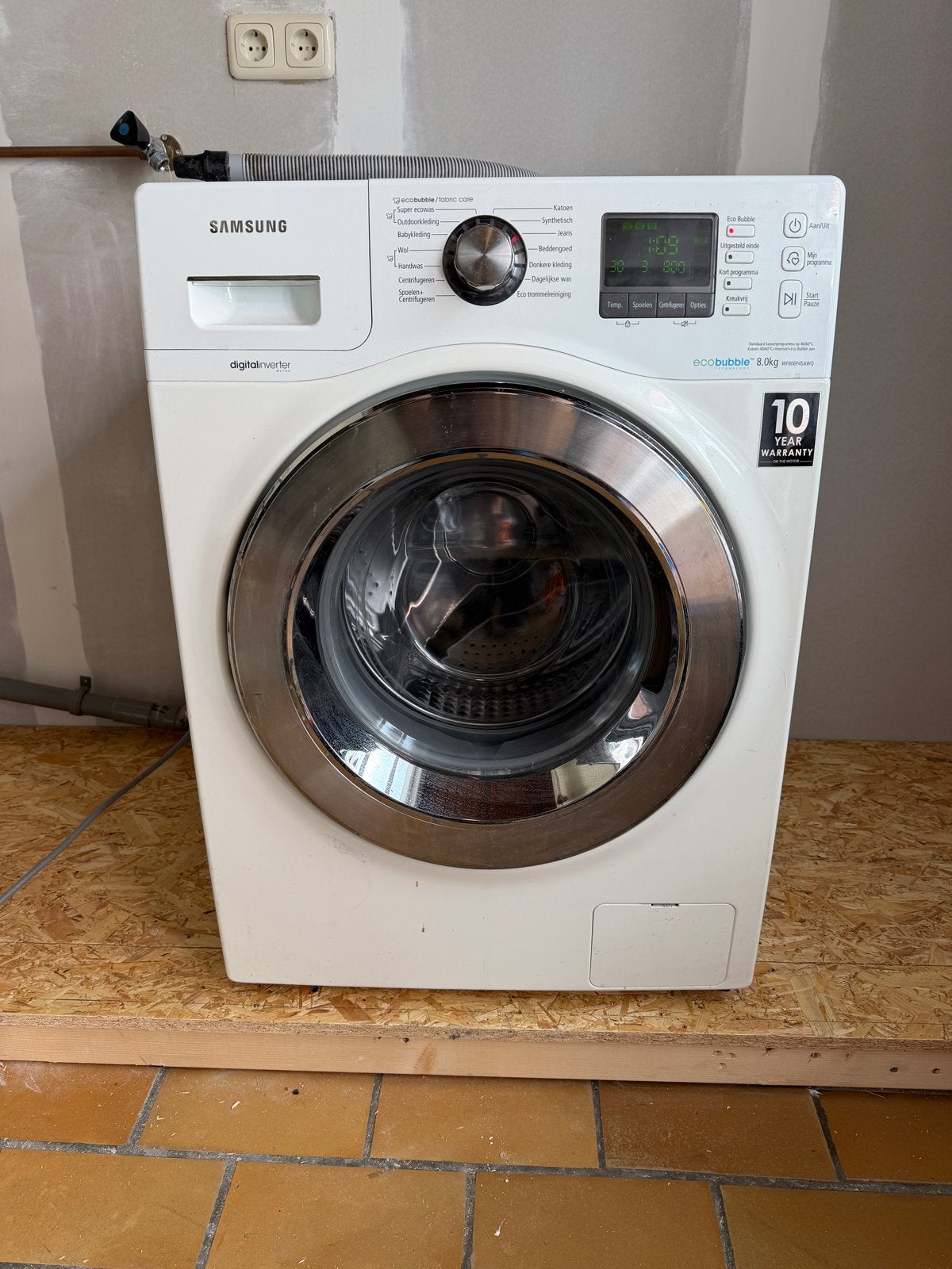 Samsung EcoBubble 8kg Wasmachine, Witgoed en Apparatuur, Ophalen, 1200 tot 1600 toeren, Gebruikt, 8 tot 10 kg