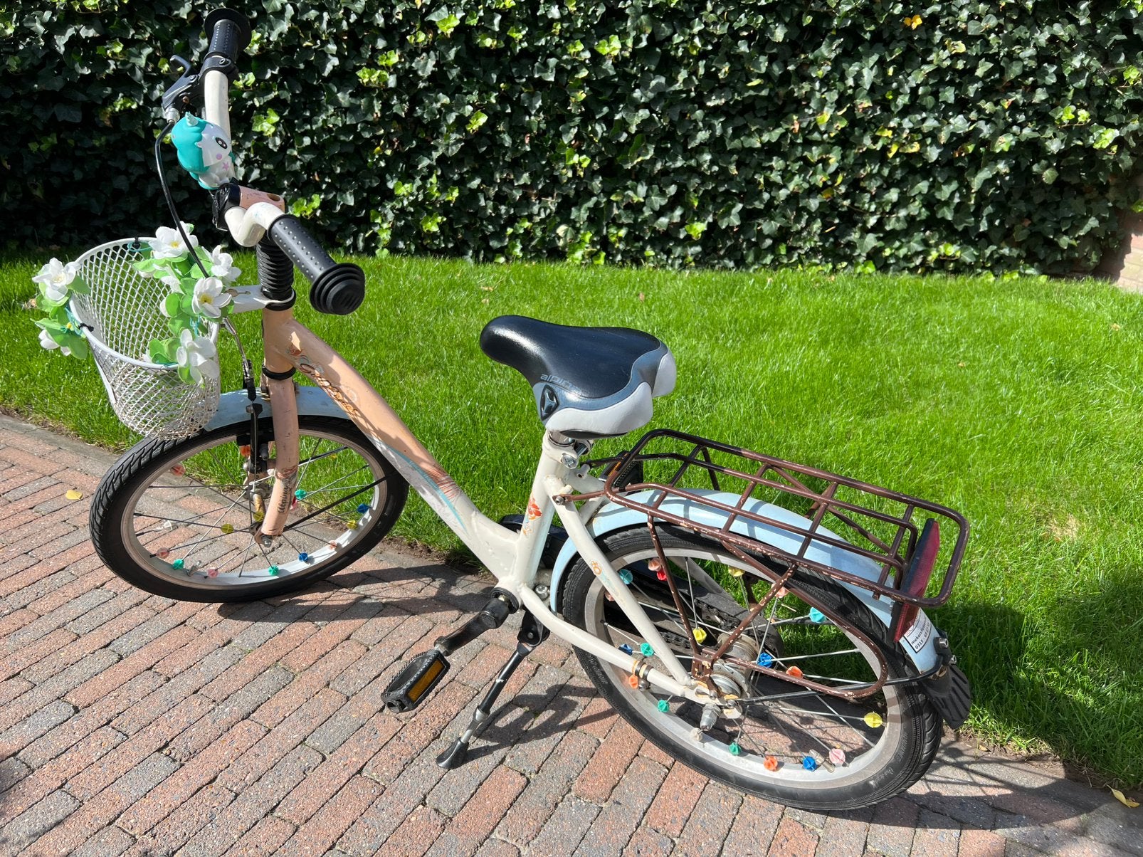 Alpina kinderfiets voor meisjes 18 inch, Ophalen, Terugtraprem, Gebruikt, Handrem