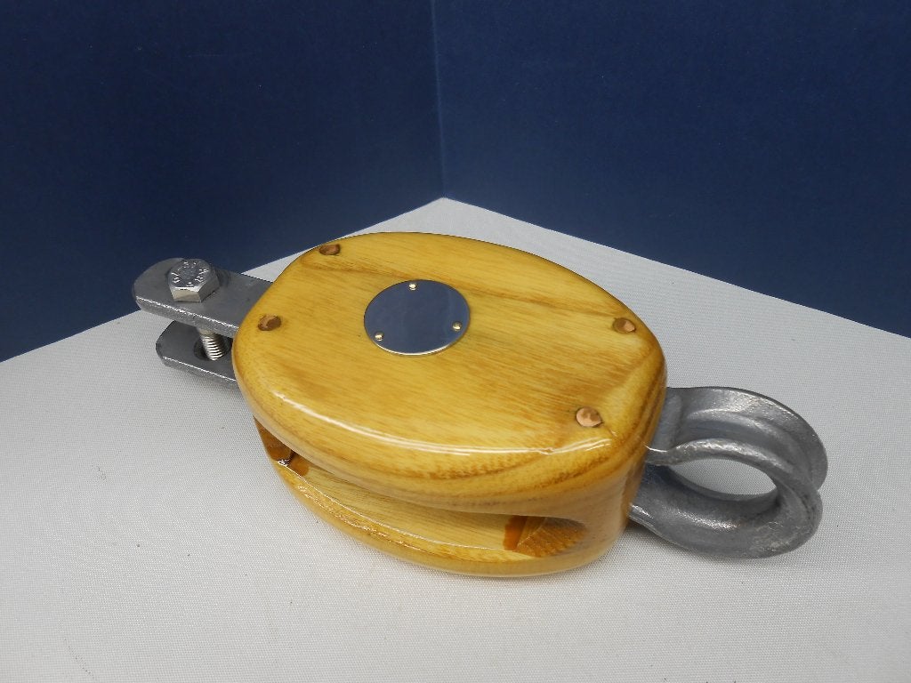 Houten Blok, Katrol, enkelschijfs, hondsvot, 10 - 12 mm, Watersport en Boten, Ophalen of Verzenden, Zo goed als nieuw, Lijn of Blok