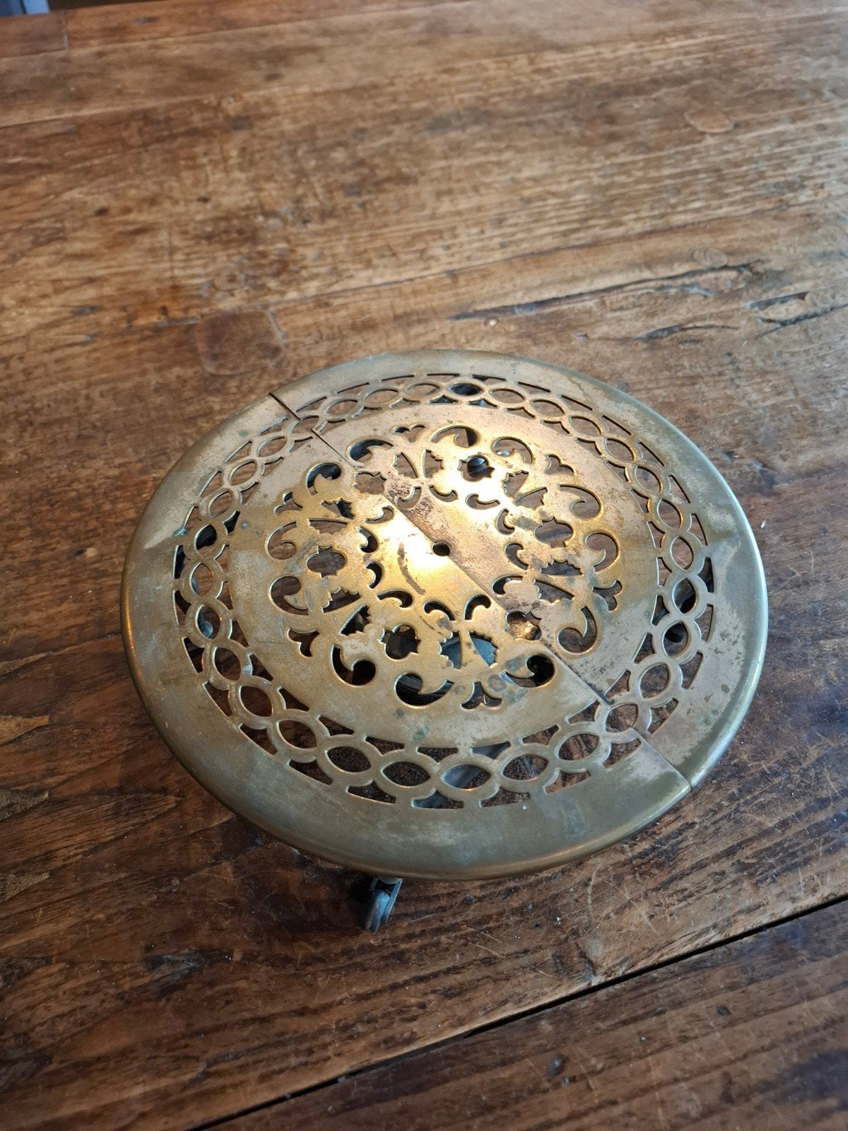 Antieke koperen theestoof met sierlijk patroon, Antiek en Kunst, Ophalen