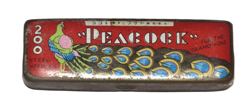 blik grammofoon naalden Peacock Pauw gramophone needle tin, Ophalen of Verzenden, Gebruikt, Overige