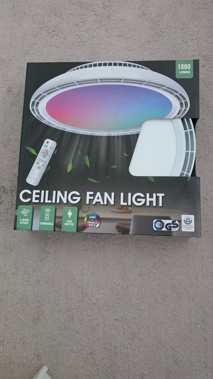 Plafondventilator met LED-verlichting en afstandsbediening, Minder dan 50 cm, Nieuw, Ophalen of Verzenden, Minder dan 25 cm