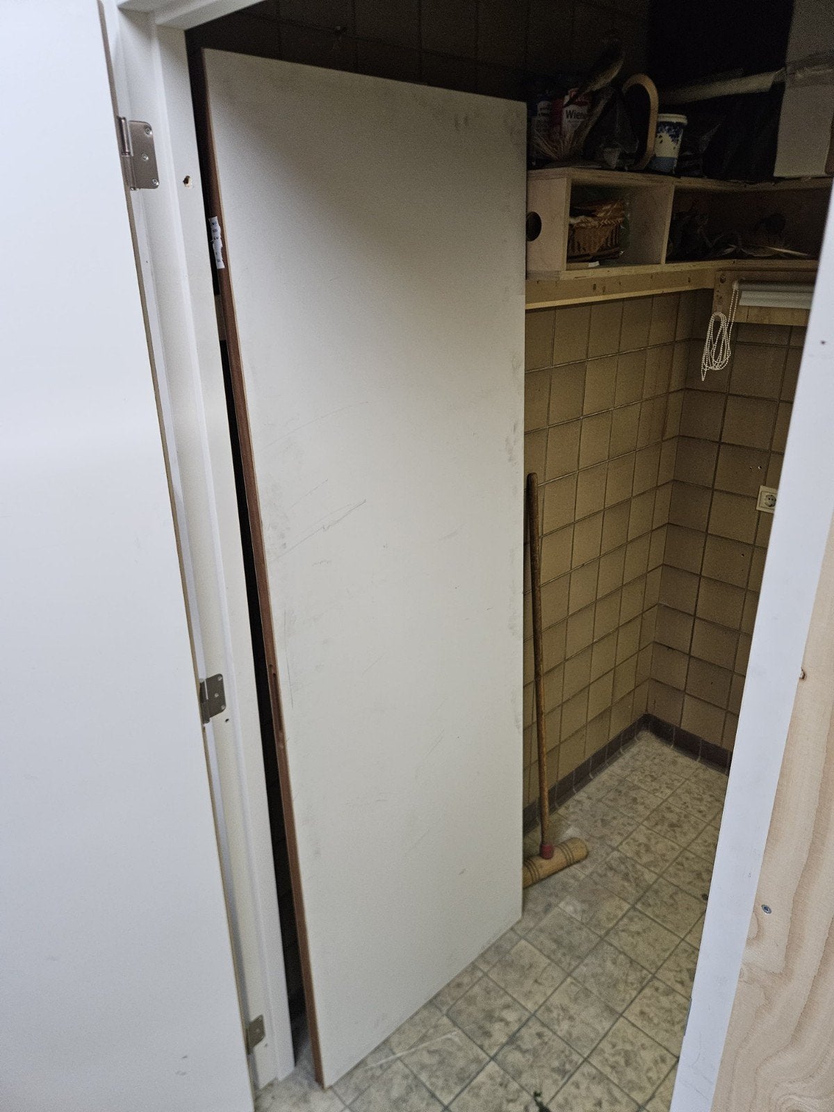 Witte binnendeur met ingefreesde handgreep, Ophalen, Gebruikt, 80 tot 100 cm, Binnendeur