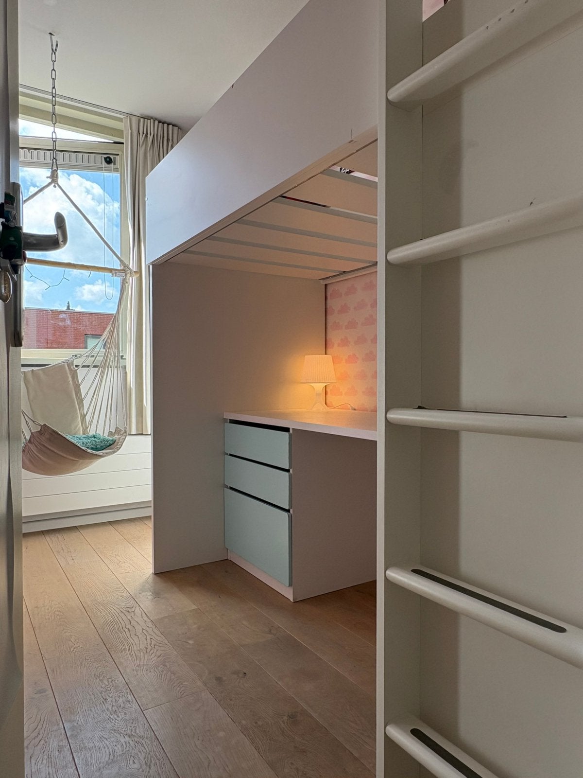 Witte IKEA Stuva/Småstad hoogslaper, Huis en Inrichting, Ophalen, Gebruikt, Eenpersoons, 200 cm
