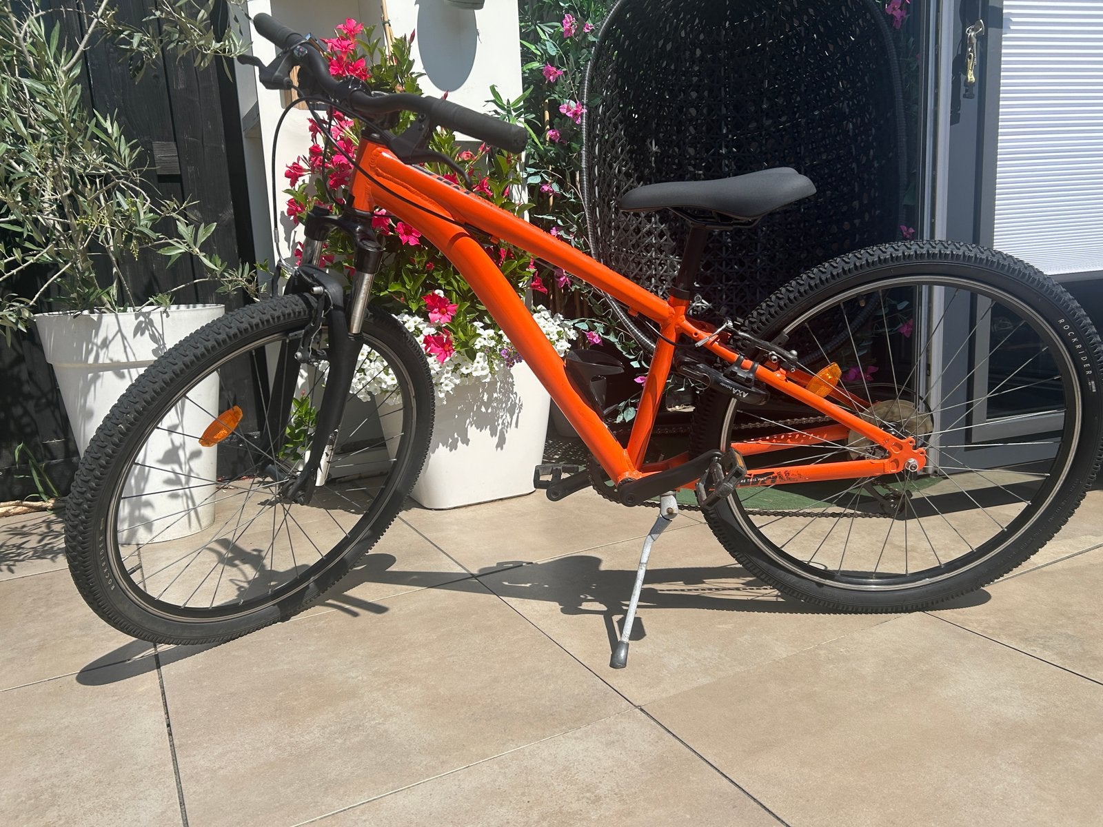 Rockrider ST 500 Mountainbike met slot - Oranje, Hardtail, 45 tot 49 cm, Zo goed als nieuw, Schijfrem