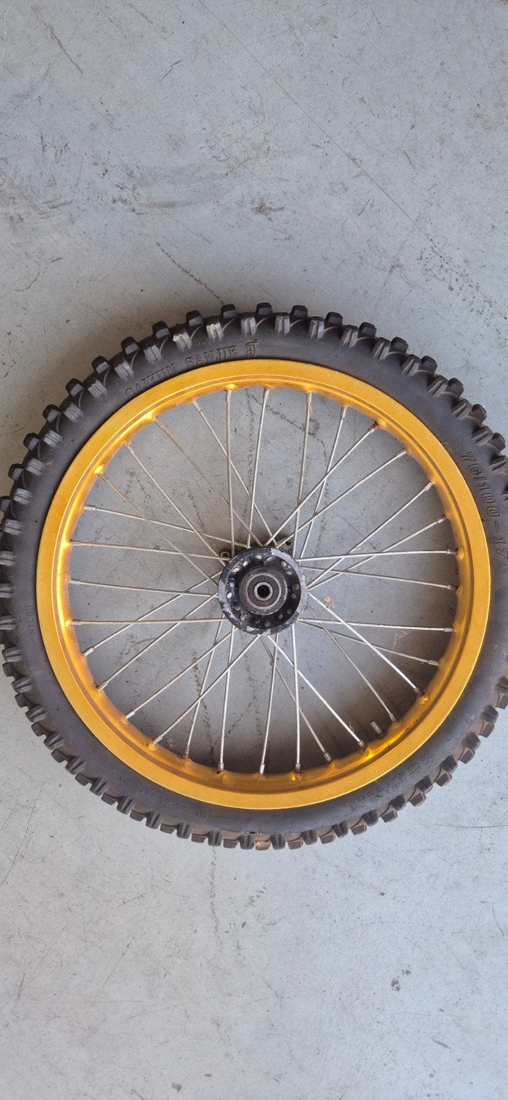17 inch Pitbike Voorwiel - Goud, Ophalen of Verzenden, Gebruikt, Schijfrem, Pitbike