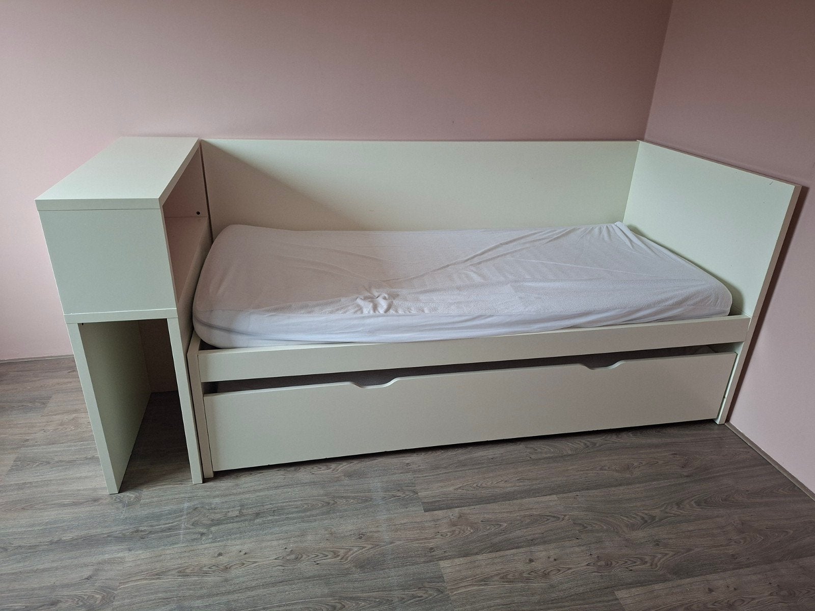 Ikea kinderbed 90x200cm met uitschuifbaar logeerbed, Ophalen, Gebruikt, 90 cm, Eenpersoons