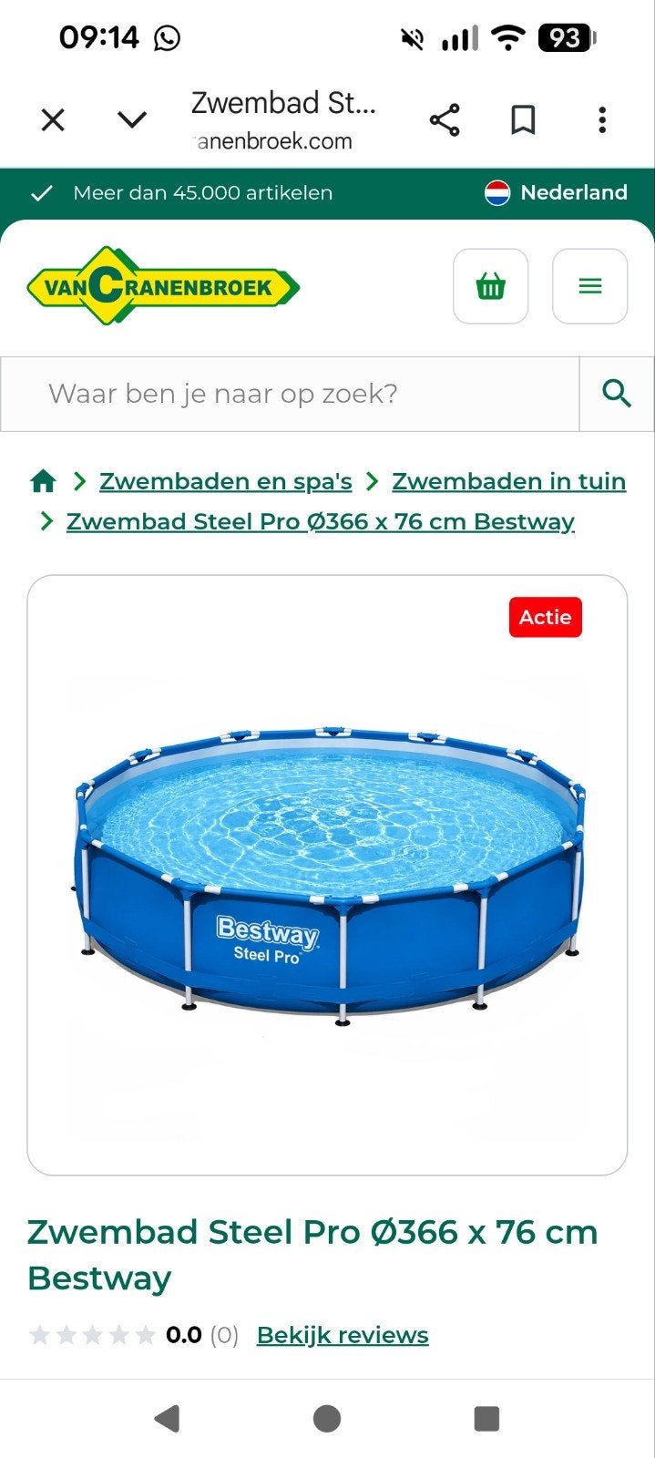 Nieuw rond zwembad Ø366 cm met afdekhoes, Ophalen of Verzenden