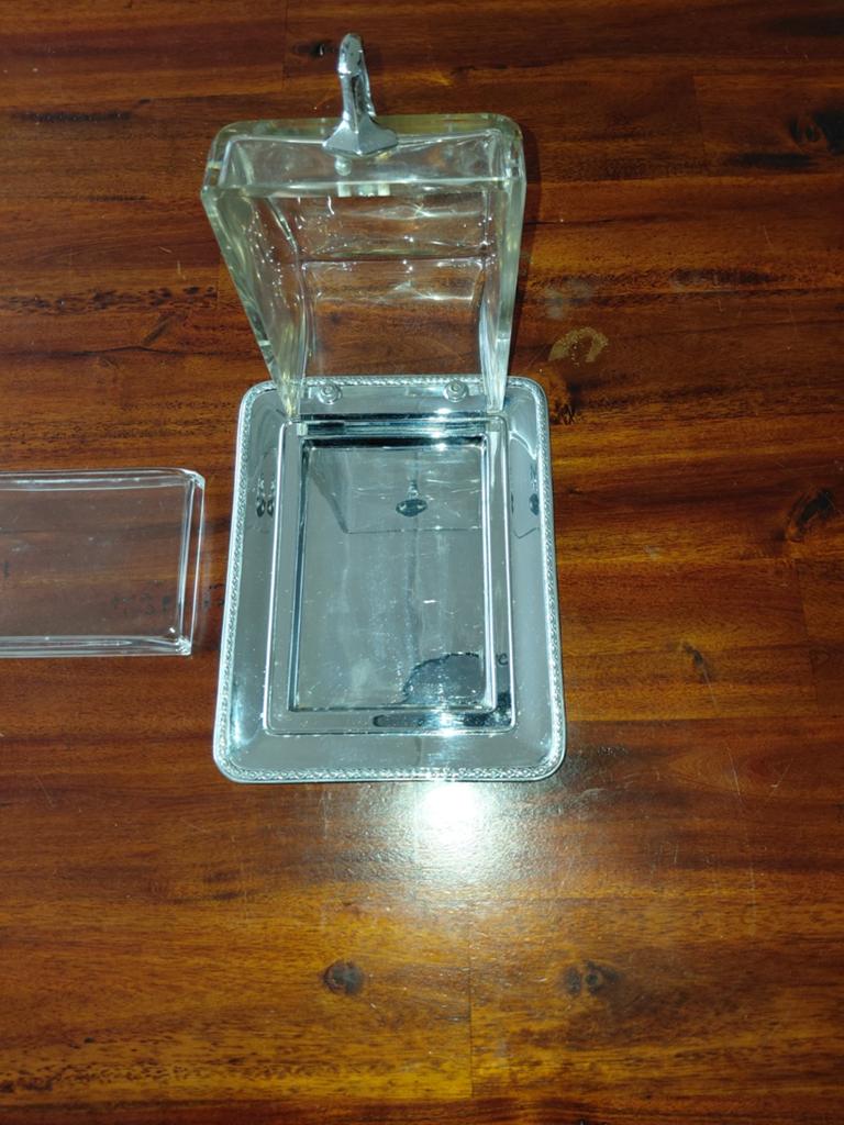 Verzilverde Kaasstolp Antiek, Ophalen of Verzenden, Zilver