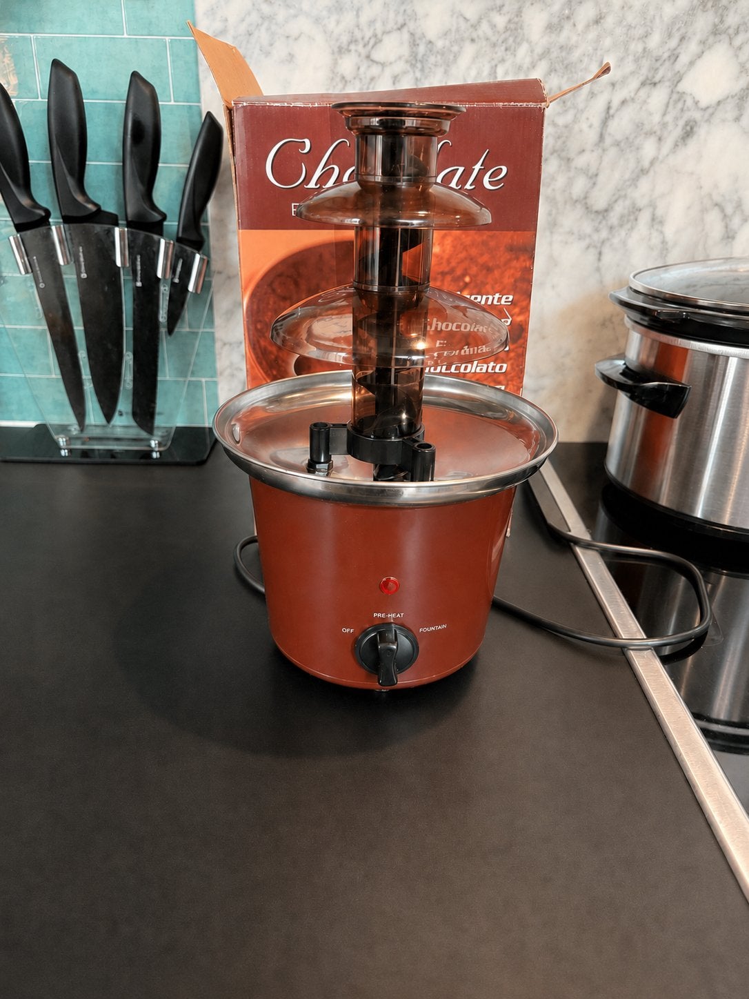 Chocoladefontein - 3 Laags, Ophalen of Verzenden, Zo goed als nieuw, Elektrisch, Fondueset