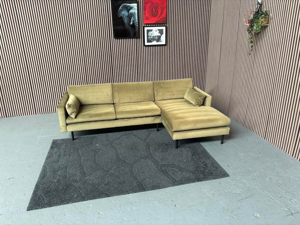GRATIS LEVERING Velvet Loungebank 260x160 GEREINIGD, 250 tot 300 cm, Hoekbank, Ophalen of Verzenden, Zo goed als nieuw