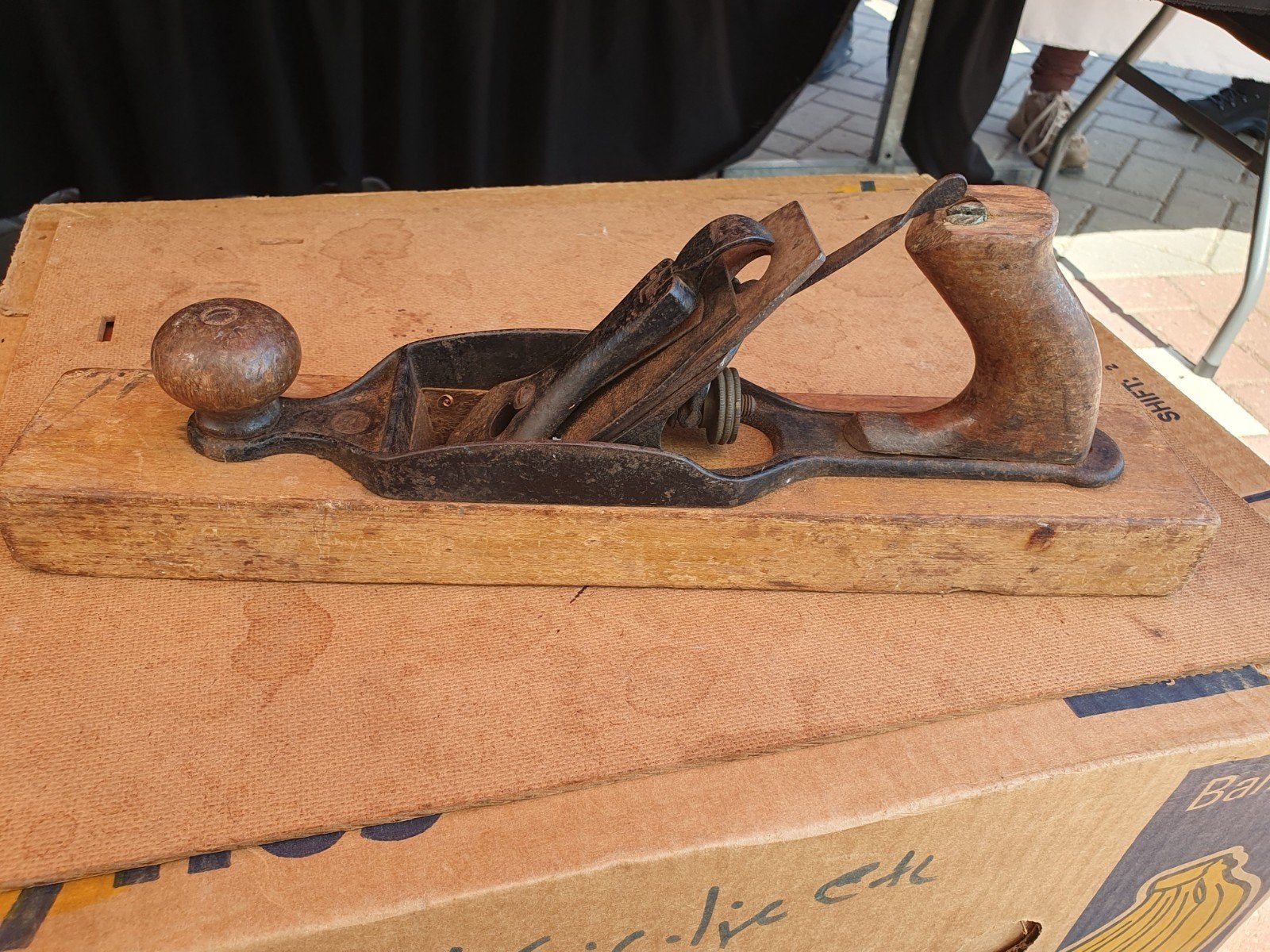 Antieke houten schaaf - Vintage gereedschap, Ophalen of Verzenden