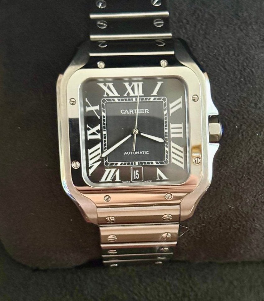 Cartier Santos de Cartier LM. (hommage), Overige merken, Staal, Met bandje, Polshorloge
