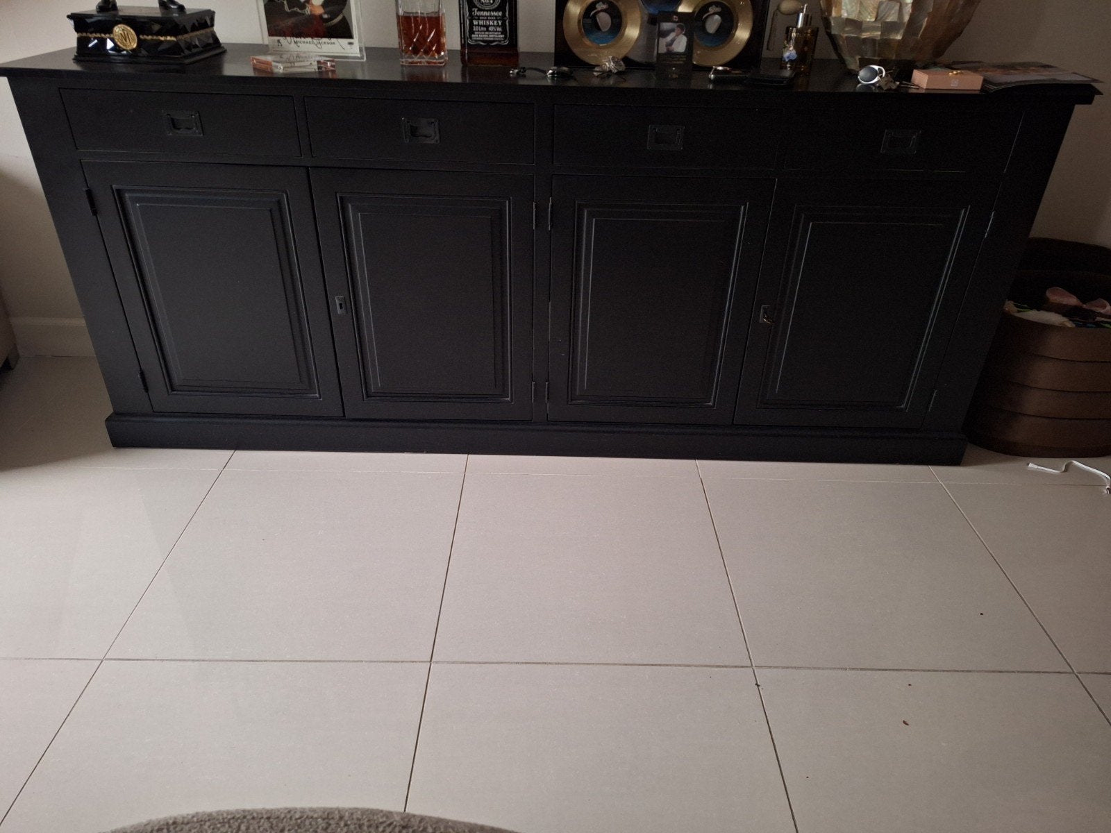 Goossens dressoir massief teakhout, Ophalen, 50 tot 75 cm, Teakhout, 200 cm of meer